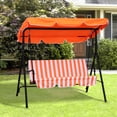 thumbnail image 2 of Outsunny 3-Seat Patio Swing Chair with Adjustable Canopy Orange, 2 of 10