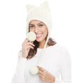 thumbnail image 4 of ORUYROP Bonnet Tricoté Oreilles de Chat Mignonnes d'Hiver avec Rabat, 4 of 6