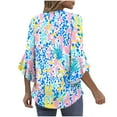 thumbnail image 4 of Neewe Long Sleeve Shirts for Women 2025 Fall Tops Floral Print Pleated Dressy Casual Blouses, 4 of 7