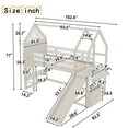 thumbnail image 5 of Bellemave Twin Over Twin Bunk Bed with Slide and Bookshelf, Solid Wood Twin Size Loft Bed with Large Playgame Space, House Bunk Loft Bed Frame Easy Assembly,White, 5 of 8