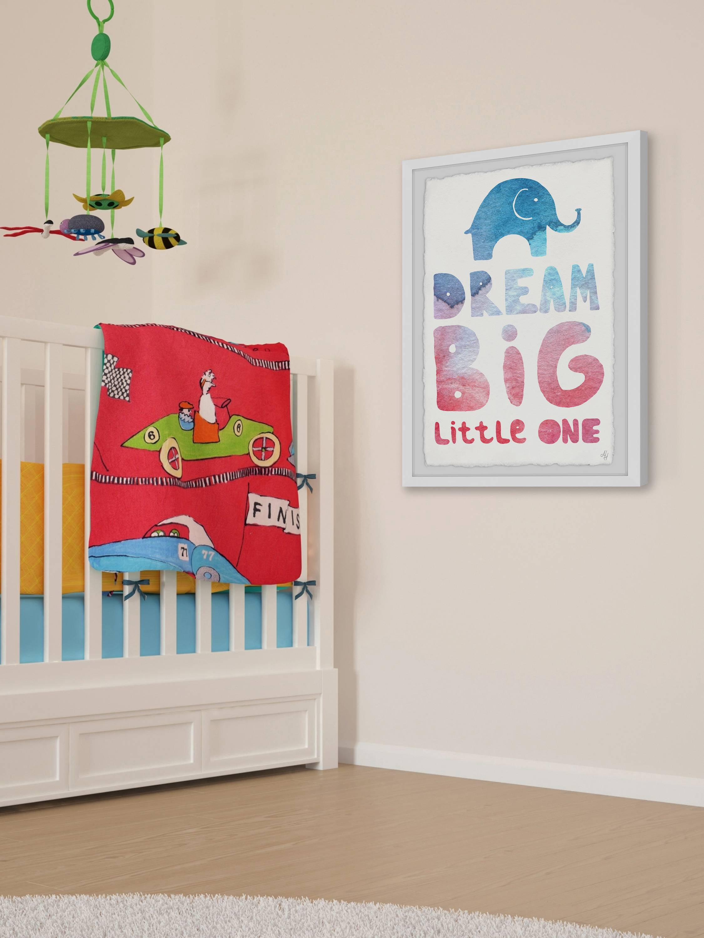 Marmont Hill Colorful Dream Big Little One Ii Framed Wall Art, 20.00" x 1.50"