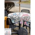 thumbnail image 4 of Outdoor Tablecloth with Umbrella Hole and Zipper, Gnomes Easter Square Table Cloth 60x60 Inch Waterproof Tablecloth, Colorful Spring Floral Weeping Eggs Wooden Picnic Table Cover for Patio Camping, 4 of 7