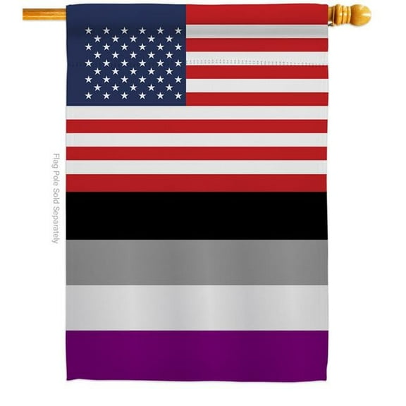 Americana Home & Garden H148027-BO US Asexua Support Pride 28 x 40 in. Double-Sided Decorative Vertical House Flags for Decoration Banner Garden Yard Gift