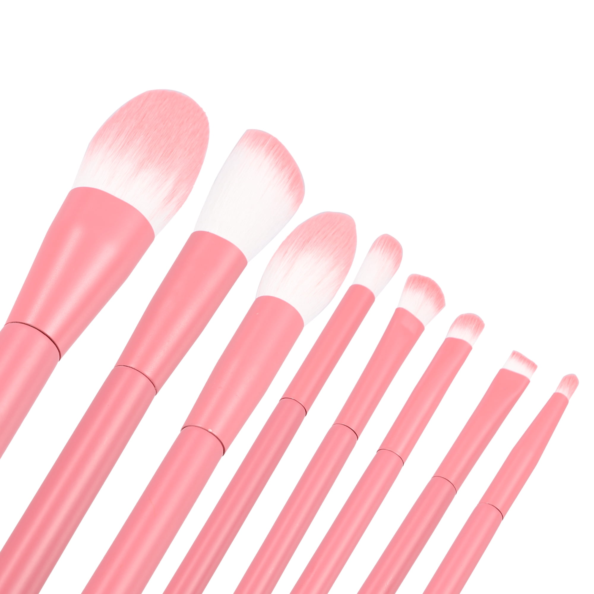 Unique Bargains 8 Pcs Makeup Brush Set Travel Pink
