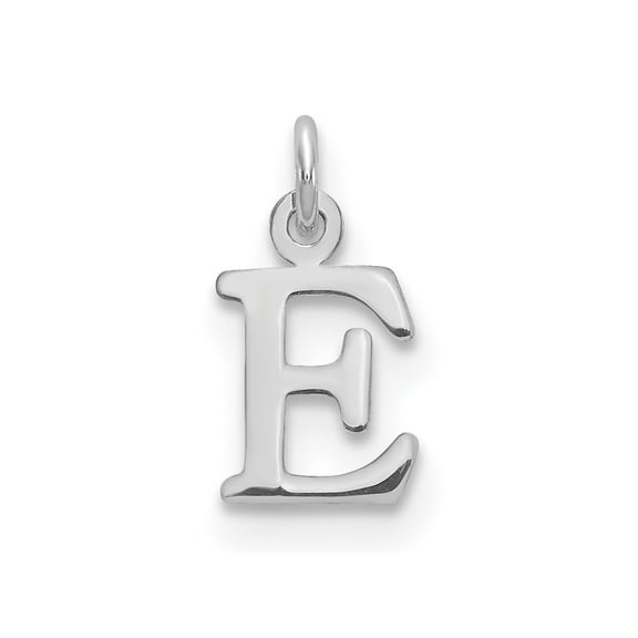 Finest Gold Sterling Silver Rhodium-Plated Letter E Initial Charm