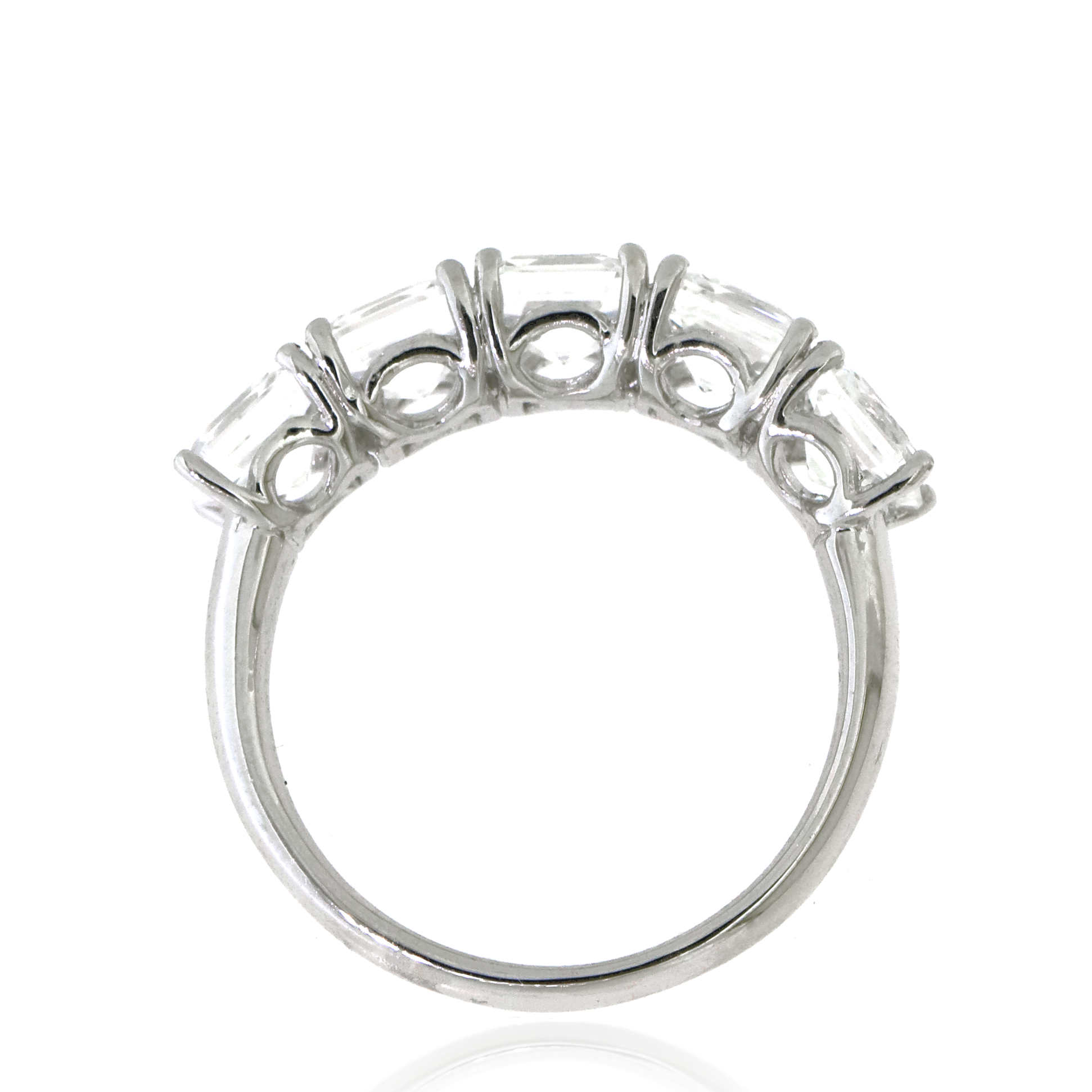 Brilliance 925 Sterling Silver Created White Sapphire Band Ring