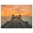 thumbnail image 2 of Pont en Bois Massif dans la Mer - Impression sur Toile Paysage Marin, 2 of 3