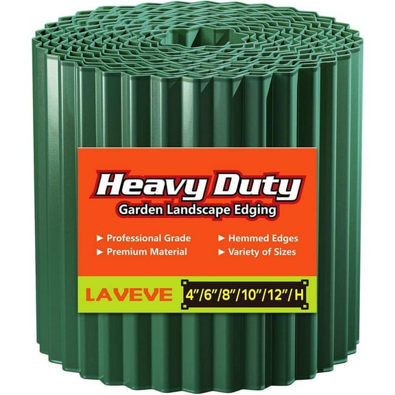 6 in. x 10 ft. Green Corrugated Metal Garden Edging Landscape Edging Border Lawn Flower Bed Garden Fence Paver Edging