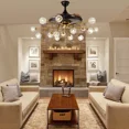 thumbnail image 5 of More Change Modern Sputnik Chandelier 15-Light 42" Crystal Ceiling Fan Retractable w/Remote, 5 of 13