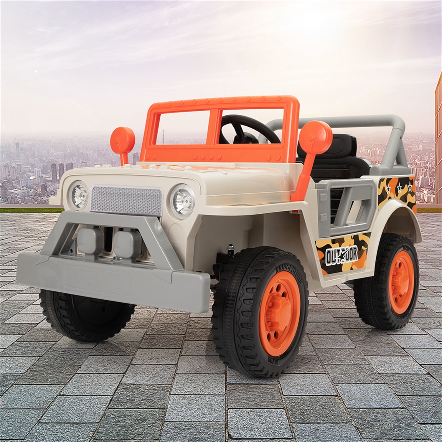 CIPACHO 12V Kids Electric Ride on Car, Driving Trucks for Aged 3-6 Children, Orange CIPACHO 12V Kids Electric Ride on Car, Driving Trucks for Aged 3-6 Children, Orange