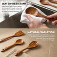 thumbnail image 3 of Wooden Spoons for Cooking, AOKIWO 6 PCS Teak Wood Cooking Utensil Set, Kitchen Wooden Finish Utensils Spoons and Spatula Set, Lightweight Nonstick Cookware, 3 of 11