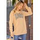 thumbnail image 4 of ABPHQTO Sudadera de mujer color caqui con estampado de letras de leopardo AMEN, 4 of 5