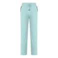 thumbnail image 6 of LLYwey Women's Athletic Pants Elastic Waist Women Fashion Solid Pocket Zipper Casual Sports Sweatpants Full Length Pants Female Yoga Pants Long Pant Style H1627 Sky Blue M, 6 of 9