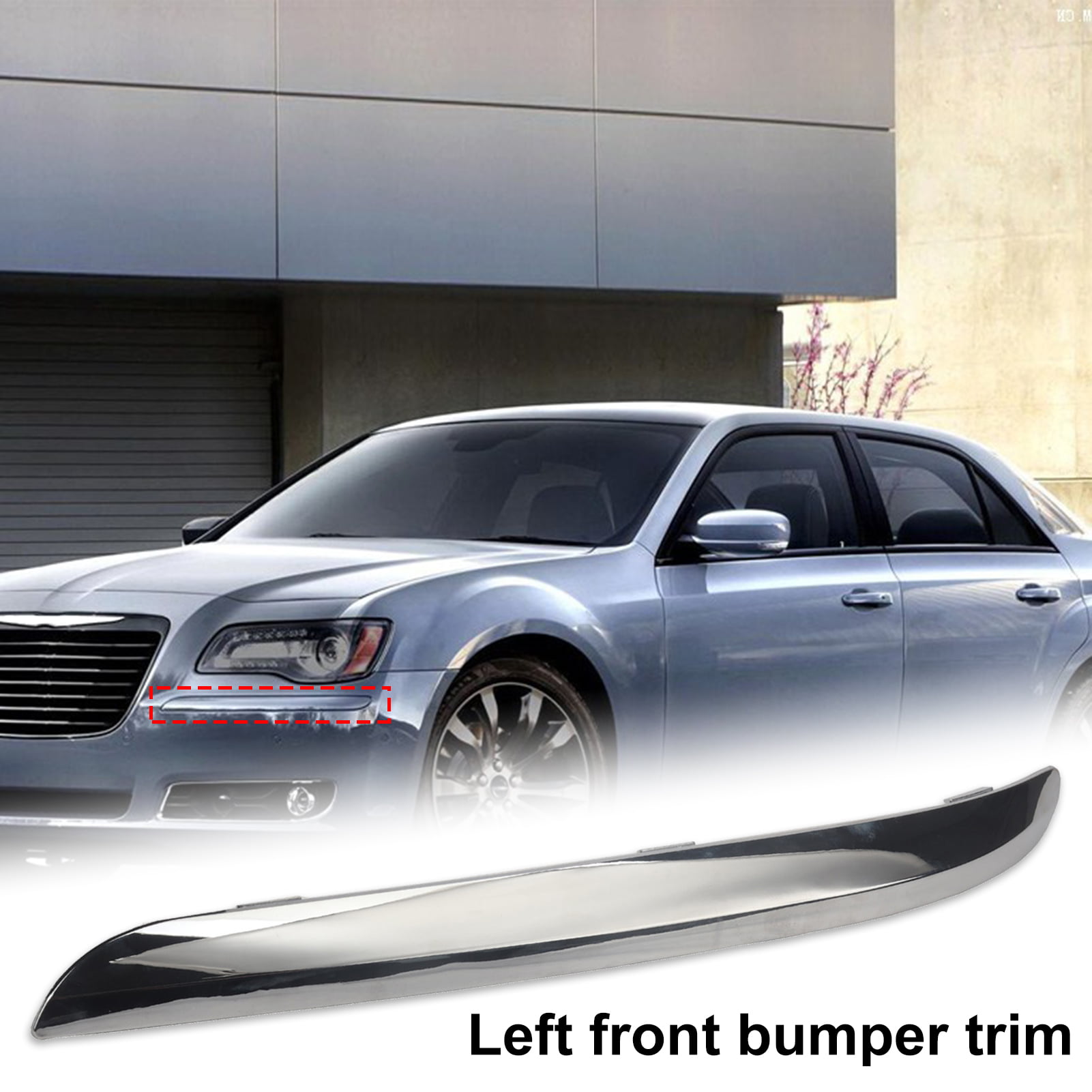 Bumper Trim compatible with 2011-2014 Chrysler 300 Rear Bumper Molding Chrome 