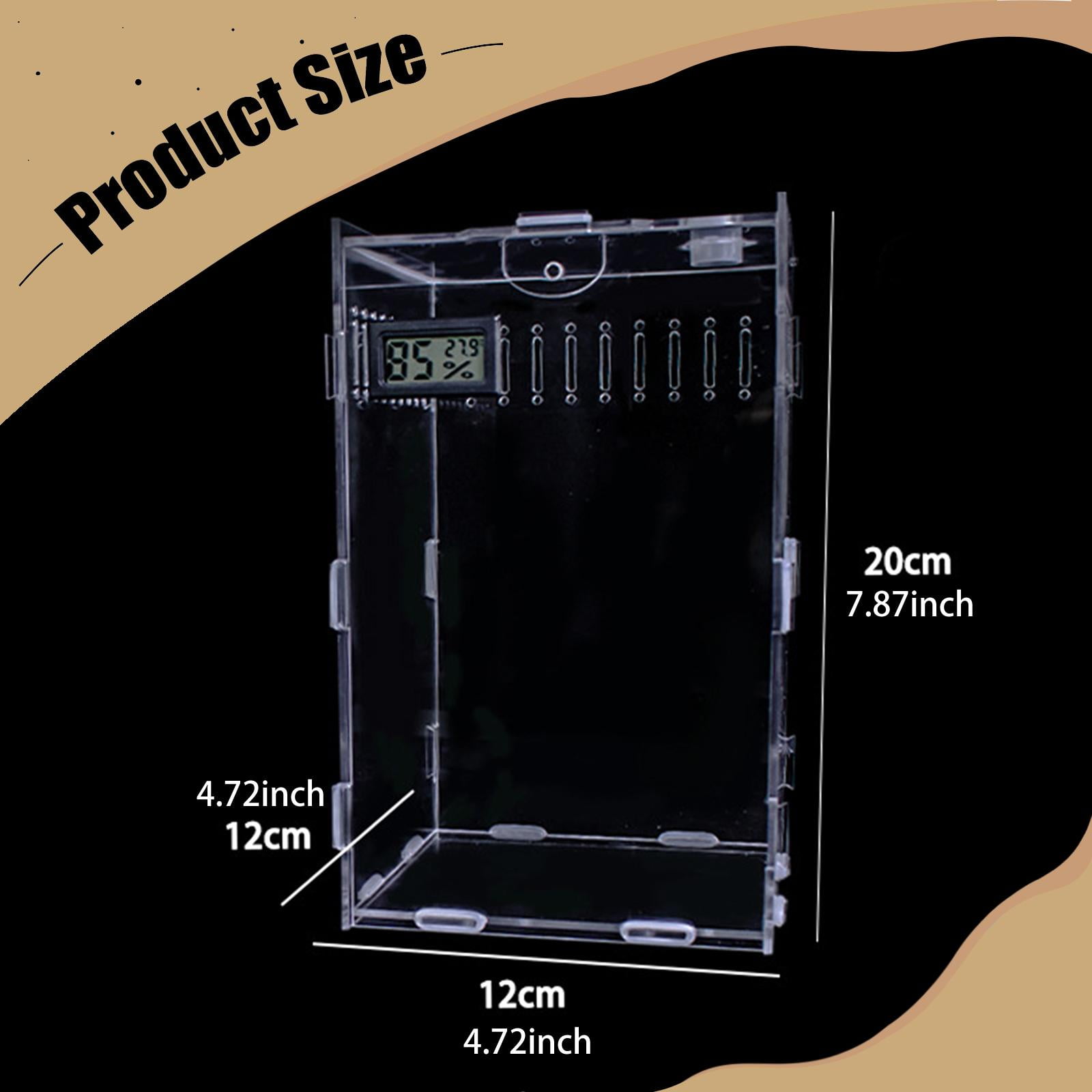 Reptile Enclosure Acrylic Tarantula Habitat Spider Cage DIY Ventilated Viewing for Hermit Crab Frogs M