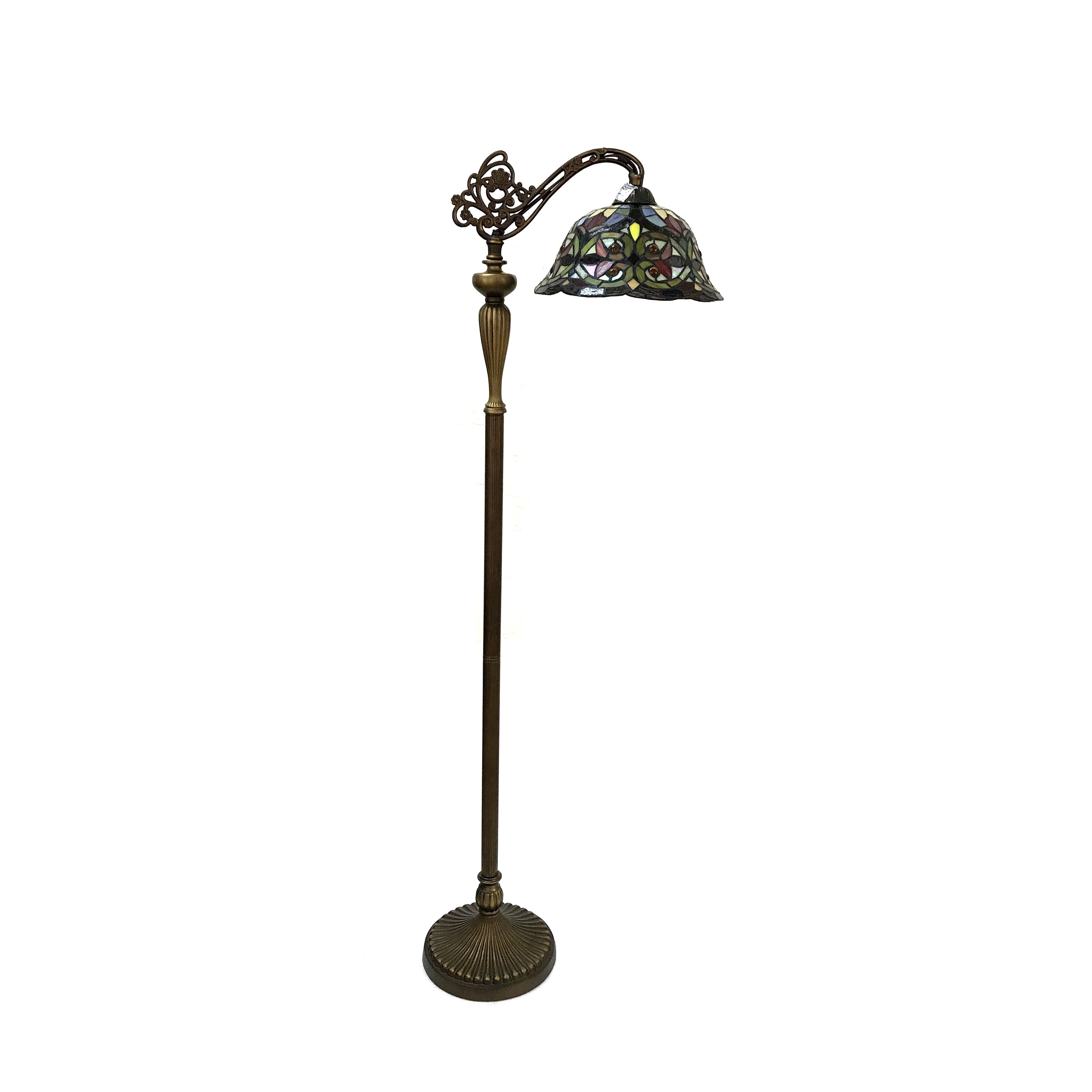 RADIANCE Goods Tiffany-Style 1 Light Victorian Reading Floor Lamp 12" Shade