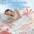 thumbnail image 3 of Red Orange Coastal Cooling Blanket,Lightweight Breathable Summer Throw Blanket with Double Sided Cold Effect,Sea Turtle Nautical Coral Summer Beach Picnic Blankets Bed Sheet for Hot Sleepers 60"x80", 3 of 8