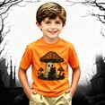 thumbnail image 5 of TGPMGRZ Kids Halloween Shirts Boys Cartoon Print Short Sleeve Tee Tops #A04 Orange 4-5 Years, 5 of 6