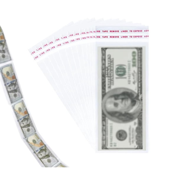 100pcs Cake Money Box Transparent Bags,MODANU 3.1 x7.9 Inch Self Sealing Cellophane Bags Clear Plastic Resealable Bag for Christmas Birthday Wedding Party Supplies