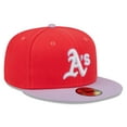 thumbnail image 3 of Men's New Era Red/Lavender Athletics Spring Color Two-Tone 59FIFTY Fitted Hat, 3 of 6