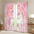 thumbnail image 2 of Erosebridal Unicorn Curtains Kawaii Rainbow Unicorn Curtains Drapes Unicorn Bedroom Decor Cartoon Horse Darkening Curtains Ombre Unicorn Stars Window Treatments Pink 52"X63", 2 of 6