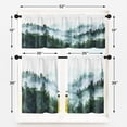 thumbnail image 4 of Misty Forest Kitchen Window Curtains Valance and Tier Set 36 Inch, Foggy Mountain Tree 3 Piece Window Treatment Tiers for Living Room Bedroom Nature Landscape Kitchen Decor Drapes, 4 of 6