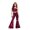 V213-Dark Purple, variant on WhouRiu Boys Girls Glitter Sequins Flared Pants Casual Rigid Waist Loose Pants Fall Trousers With Pockets