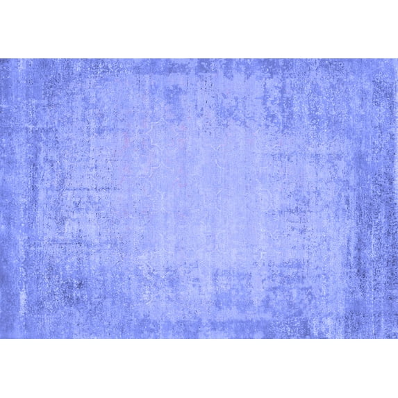 Ahgly Company Indoor Rectangle Abstract Blue Contemporary Area Rugs, 2' x 3'