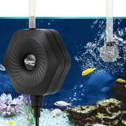 hygger Aquarium Air Pump, Mini Ultra Silent Energy Saving Oxygen Pump Aerator, Black,1.5W