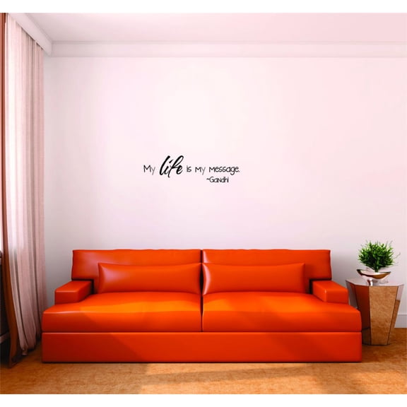 Decal Wall Sticker - My Life Is My Message. -Gandhi Home Decor Picture Art 6x24 Inches