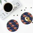 thumbnail image 3 of Bingfone Vintage Bowling Ball And Flame Leather Drinks Coasters with Set of 6,Suitable for Home Kitchen,Coffee Cup Coasters Home Gift, 3 of 7