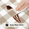 thumbnail image 3 of decorUhome Fitted Checkered Tablecloth, Vinyl Round Table Cloth for 57"-68" Tables, Waterproof Buffalo Plaid Table Cover, Khaki and White, 3 of 7