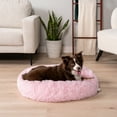 thumbnail image 5 of PetAmi Calming Dog Bed for Small Medium Dog Cat, Round Donut Dog Bed Washable, Fluffy Faux Fur Plush Cuddler Pet Kitten Cushion Bed, Anti-Slip, Fits up to 45 lbs, 30 inch, Pink, 5 of 9