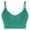 Green, variant on Women's Ribbed Scoop Neck Bralette with Open Back Detail - Thin Straps Wireless Crop Top with Removable Cups for Everyday Wear