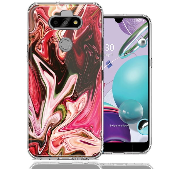 MUNDAZE For LG Aristo 5/K31/Fortune 3 Pink Abstract Design Double Layer Phone Case Cover