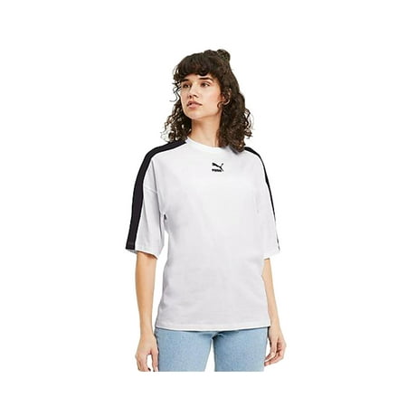 Puma Classics Loose Fit T Womens Active Shirts & Tees Size M, Color: White/Black