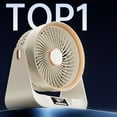 thumbnail image 4 of YIEMEEN Table Fan 10000mAh Rechargeable Battery Operated Portable Tent Fan 5 Speed for Camping Picnic Barbecue Office, 4 of 13