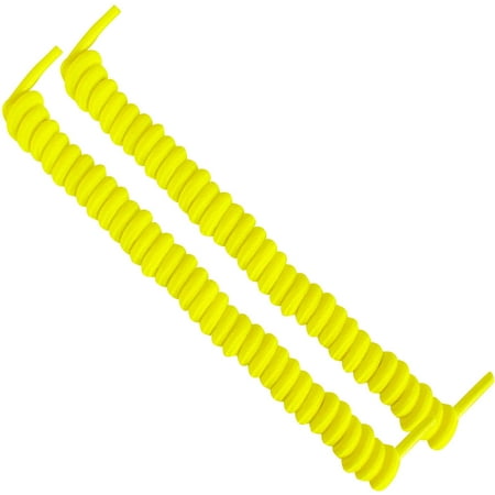 

FootMatters No Tye Shoelaces Elastic Curly Stretchy For Kids and Adults - Yellow - 1 Pair