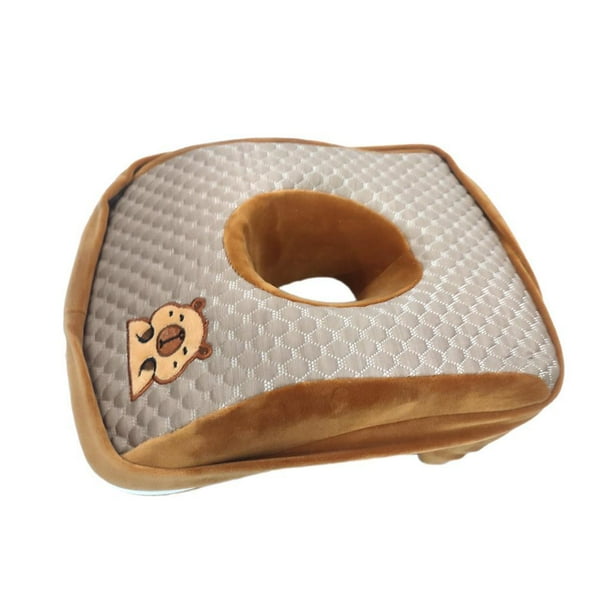 Almohada para descansar la siesta para el escritorio de oficina, almohada para trenes, viajes de negocios y aviones. Marrón
