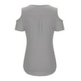 thumbnail image 5 of Timegard Womens Plus Size Tops Zipper V Neck Cold Shoulder Short Sleeve Slim Fitting Tee Casual Comfy Tops, 5 of 8