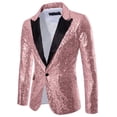 thumbnail image 4 of Ceisia Slim Fit Men's Sequin Blazer with Contrast Lapel Gift, 4 of 6