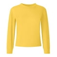 thumbnail image 4 of Splozh Kid Girls Clothes Girls Outfits Girls 2 Piece Set Fall Spring Outfits Lounge Sets Long Sleeve Top Wide Leg Pants Sweatsuit Clothing Set Yellow,7-8 Years, 4 of 6