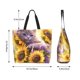 thumbnail image 5 of Easygdp Daisy Sunflower Lazy Cat Bolsas Tote para Mujer, Bolsos de Hombro para Viaje, Bolsos de Mano de Gran Capacidad para Compras y Trabajo, 5 of 8