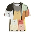thumbnail image 4 of Burnt Orange Womens Short Sleeve T Shirts Cat Graphic Loose Fit Tops Tee for Ladies Crewneck Spandex Brunch Kawaii Fall Summer Tee Shirt 2025 Clothing Trendy Y2K XL, 4 of 4