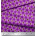 thumbnail image 2 of Soimoi Purple polyester Crepe Fabric Check & Christmas Cookies Food Print Fabric by Yard 52 Inch Wide, 2 of 3
