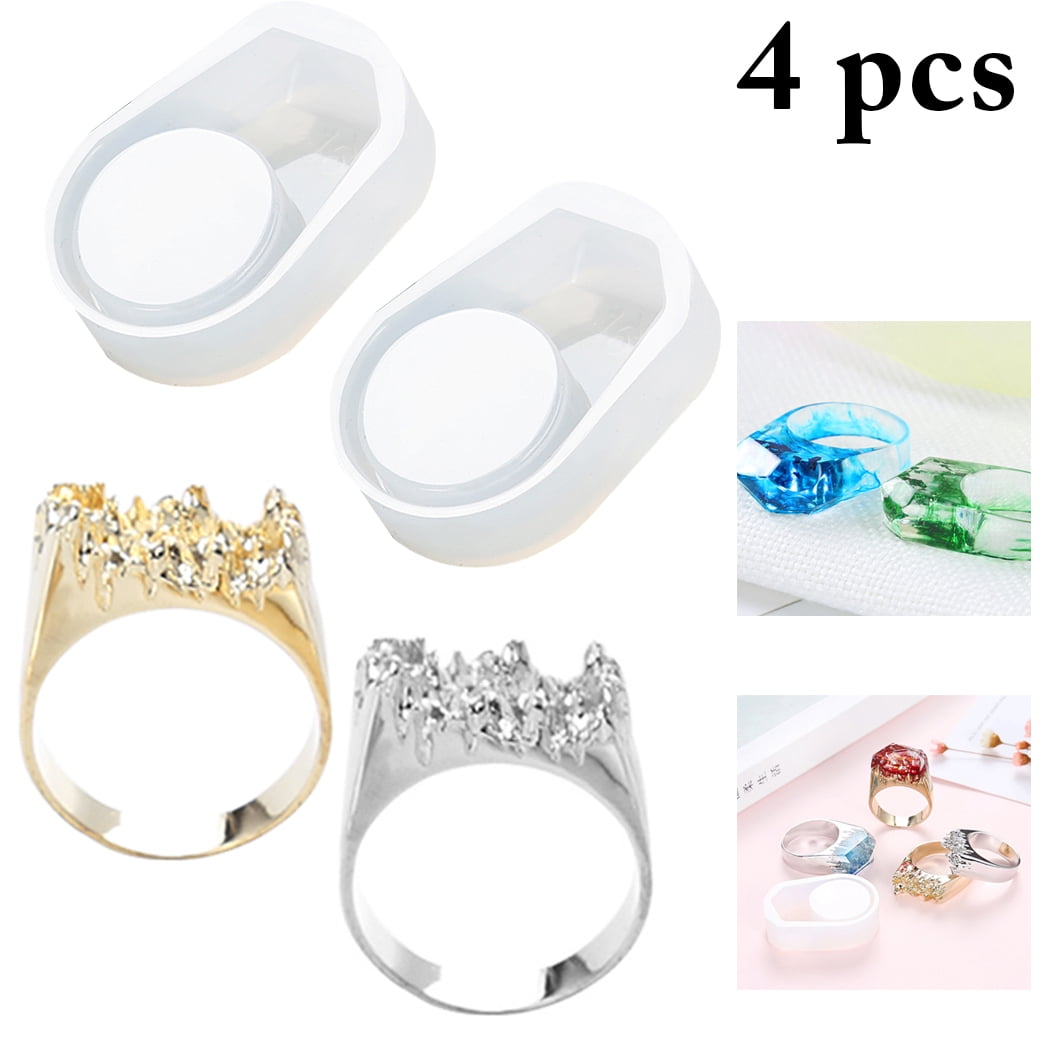2PCS Ring Blanks Creative Fashion DIY Ring Base Ring Setting with 2
