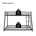 thumbnail image 5 of Unique Choice Twin-Over-Full Bunk Bed, Metal Bed Frame with Ladder&Safety Guardrail, Twin Over Full Size Bunk Beds Bunkbeds Frame , Black, 5 of 8