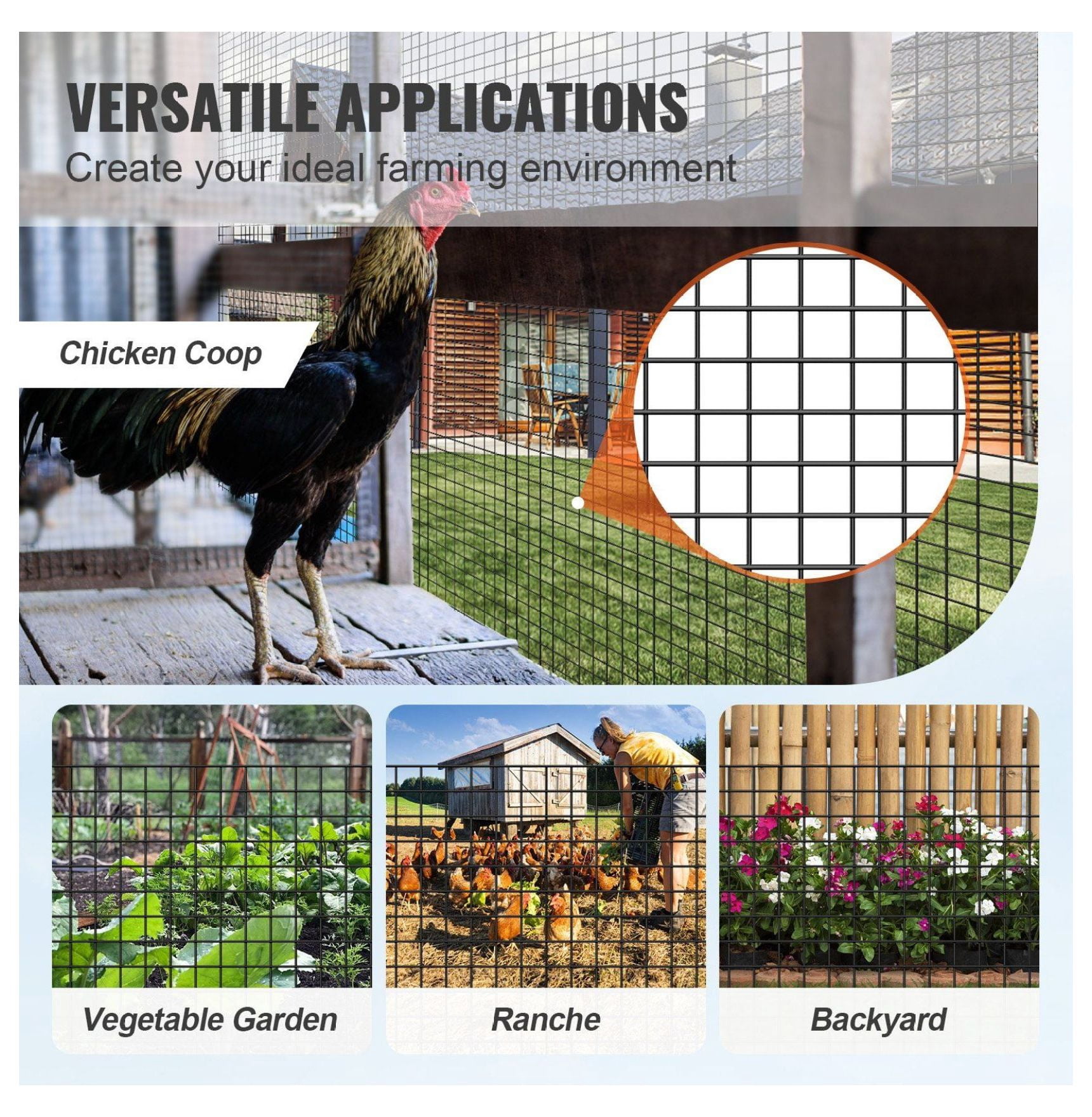 Hardware Cloth 24"x100' - 19 Gauge Galvanized Wire Mesh - Chicken Wire Fence Roll - Vinyl Coated Welded Wire for Chicken Coop, Rabbit Fencing & Garden Protection