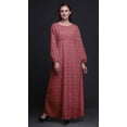 thumbnail image 3 of Bimba Robe Longue Élastique Décontractée d'Été à Imprimé Feuilles de Thé pour Femmes - Grande Taille, 3 of 5