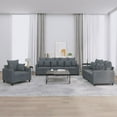 thumbnail image 1 of vidaXL 3 Piece Sofa Set with Cushions Dark Grey Velvet, 1 of 5